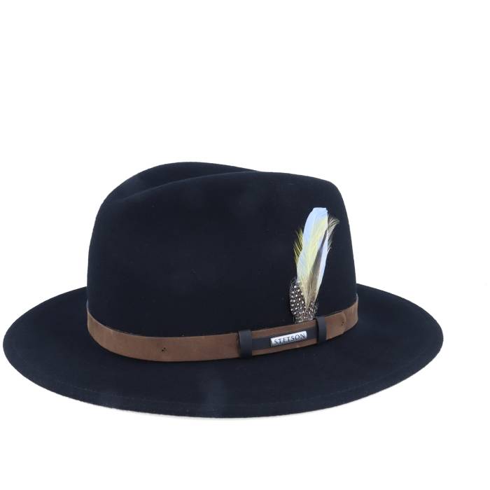 【★百貨店SALE★6/11十二時2時迄】ステットソン Stetson 【 Traveller Vitafelt Black Fedora Men Black 】 黒いこと 黒いこと メンズ 黒いこと 黒いこと
