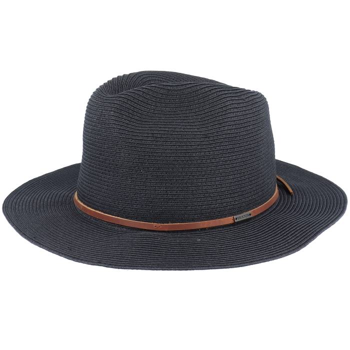 ブリクストン Brixton 【 Wesley Packable Black Fedora Straw Hat Men Black 】 黒色 ブラック メンズ 黒色 ブラック