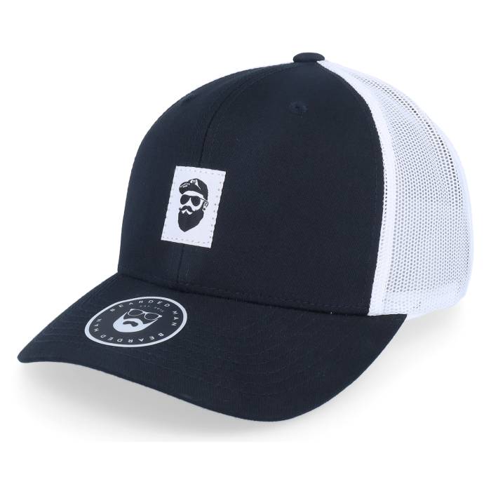 Bearded Man 【 Cap Man Woven Retro 2 Tone Black/White Trucker Men Black 】 キャップ 帽子 Woven ウーブン レトロ トラッカー メンズ 黒色 ブラック