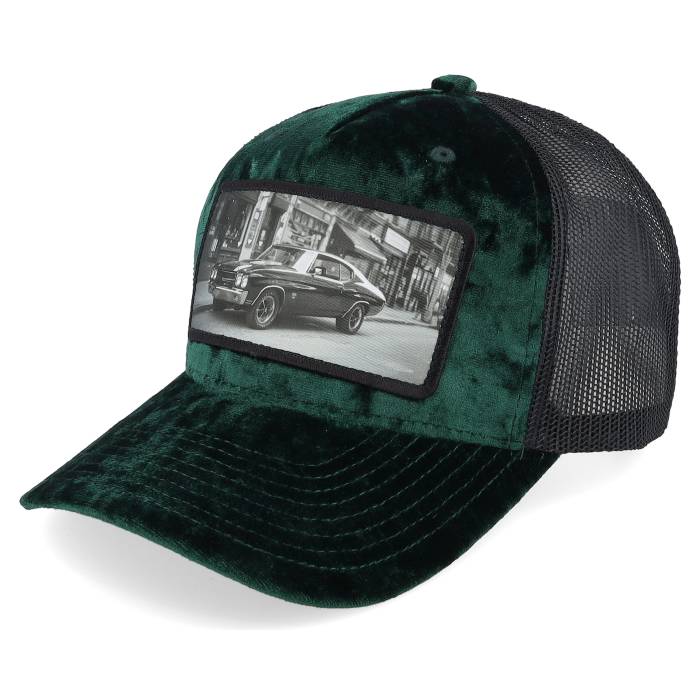 Calza Pennello 【 American Muscle Classic Car Velvet Green/Black A-Frame Trucker Men Green 】 クラシック トラッカー メンズ green 緑・グリーン