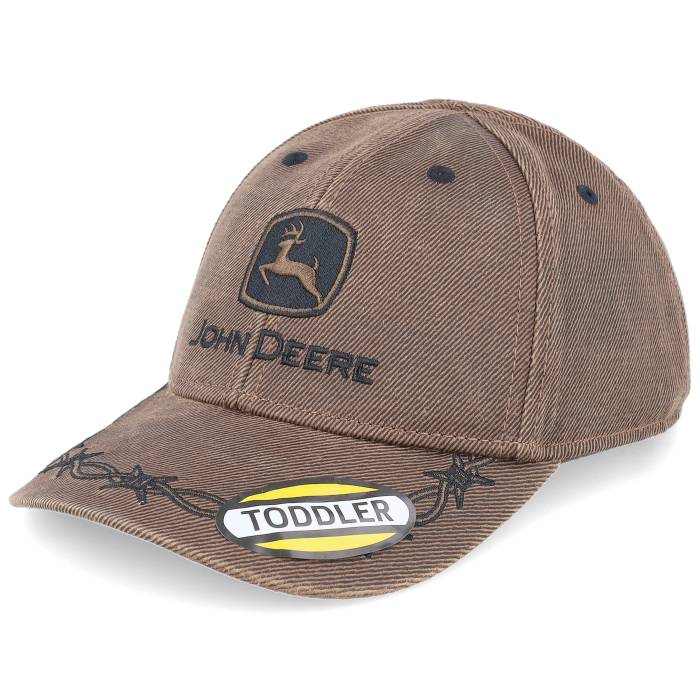 John Deere 【 Kids Oilskin Cap Brown Adjustable Kids Brown 】 キャップ 帽子 茶色 ブラウン ジュニア キッズ 茶色 ブラウン