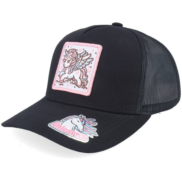 Unicorns 【 Kids Flying Unicorn Patch Black Trucker Kids Black 】 黒色 ブラック トラッカー ジュニア キッズ 黒色 ブラック｜スニケス