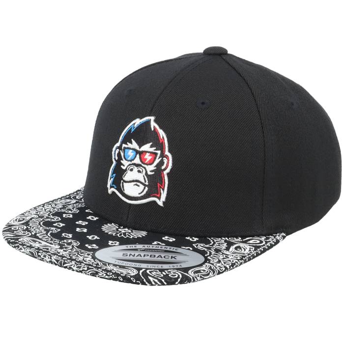 Kiddo Cap 【 Kids 3D Gorilla Black/Paisley Snapback Kids Black 】 Snapback スナップバック バッグ ジュニア キッズ 黒色 ブラック｜スニケス