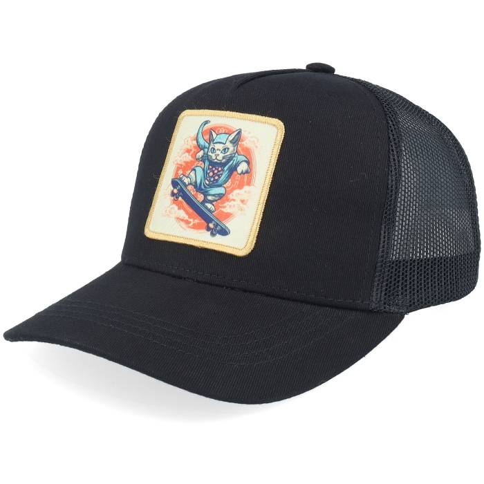 Kiddo Cap 【 Kids Skater Cat Patch Black Trucker Kids Black 】 黒色 ブラック トラッカー ジュニア キッズ 黒色 ブラック|スニケス