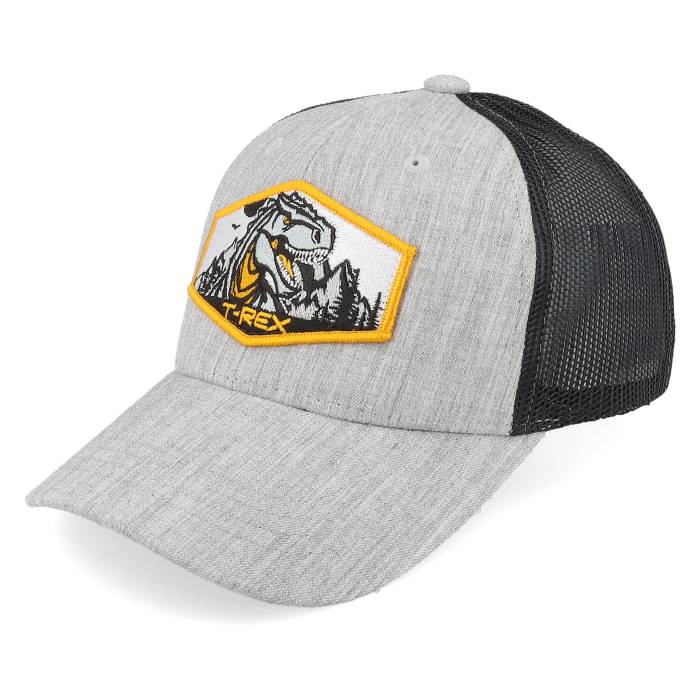 Kiddo Cap 【 Kids T-Rex Orange Patch Heather Grey/Black Trucker Kids Grey 】 orange 橙・オレンジ heather ヘザー トラッカー ジュニア キッズ 灰色 グレー｜スニケス