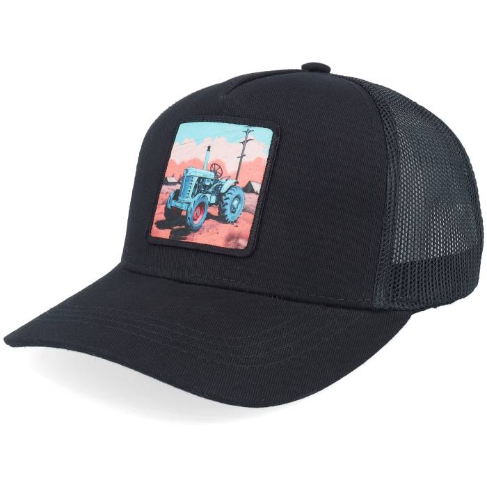 Kiddo Cap 【 Kids Tractor And Clouds Patch Light Black Trucker Kids Black 】 黒色 ブラック トラッカー ジュニア キッズ 黒色 ブラック｜スニケス