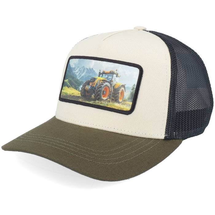 Kiddo Cap 【 Kids Yellow Tractor Ivory/Black/Dark Mesh A-Frame Trucker Kids White 】 yellow 黄色・イエロー トラッカー ジュニア キッズ 白色 ホワイト|スニケス