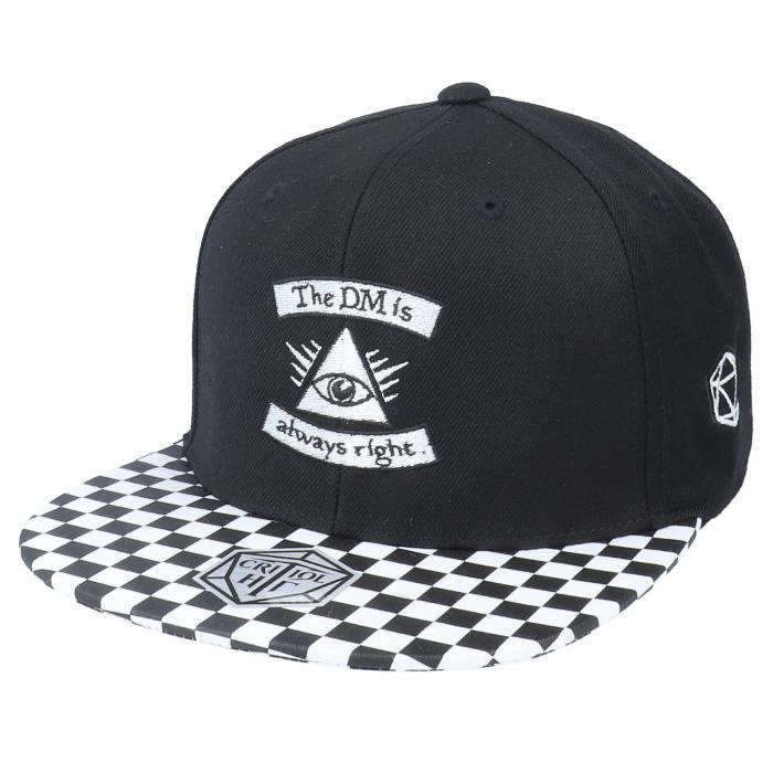 Critiql Hit 【 Dm Is Always Right Black Checkered Brim Snapback Men Black 】 黒色 ブラック Snapback スナップバック バッグ メンズ 黒色 ブラック|スニケス