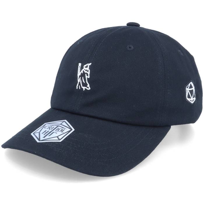 Critiql Hit 【 Tiny White Wizard Black Dad Cap Men Black 】 白色 ホワイト 黒色 ブラック キャップ 帽子 メンズ 黒色 ブラック
