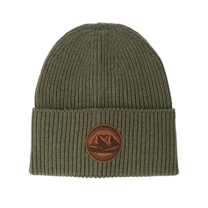Wild Spirit 【 Mountain And Eagle Brown Patch Olive Green Oversized Beanie Men Green 】 茶色 ブラウン olive オリーブ green 緑・グリーン キャップ 帽子 メンズ green 緑・グリーン｜スニケス