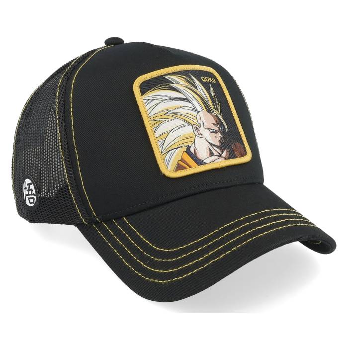 Capslab 【 Dragon Ball Goku Black A-Frame Trucker Men Black 】 ドラゴン 黒色 ブラック トラッカー メンズ 黒色 ブラック