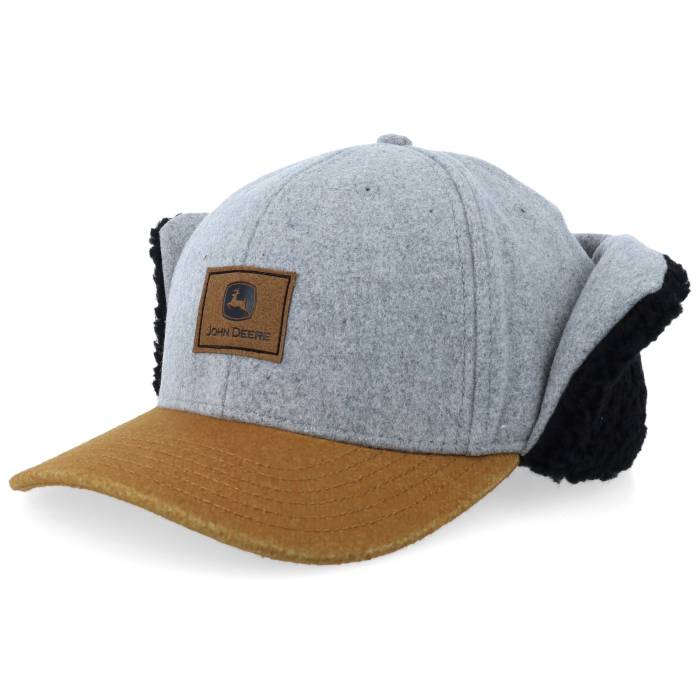 John Deere 【 Winter Cap Oxford/Black Ear Flap Men Grey 】 冬期 旗がしら かぶり笠 メンズ 薄墨色 薄墨色