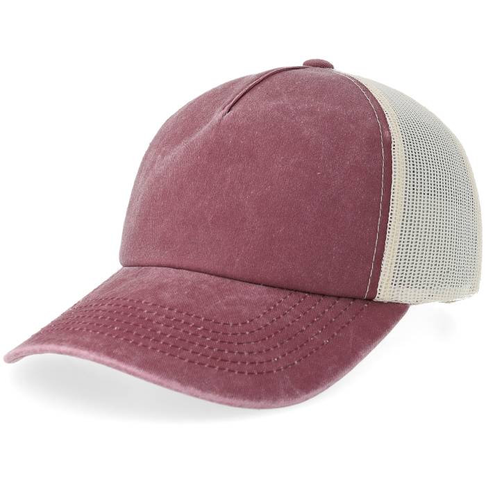 Equip 【 Maroon Pigment Washed Low Profile Golfer A-Frame Trucker Men Red 】 マルーン トラッカー メンズ Red 赤・レッド 14,235円