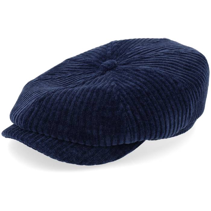 ステットソン Stetson 【 Hatteras Corduroy Jersey Navy Flat Cap Men Blue 】 コーデュロイ ジャージ 紺色 ネイビー キャップ 帽子 メンズ 青色 ブルー