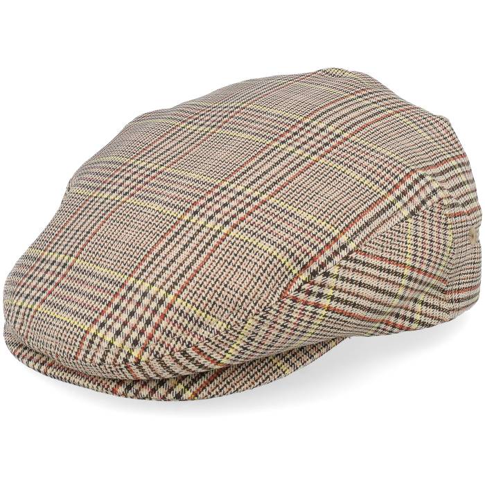 ブリクストン Brixton 【 Hooligan Lw Tan/Brown/Rust Houndstooth Snap Cap Men Beige 】 キャップ 帽子 メンズ ベージュ