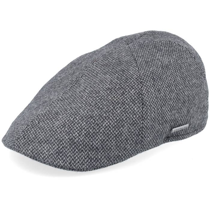 【★百貨店SALE★6/11真夜中2時迄】ステットソン Stetson 【 Texas Wool Anthracit/Black Flat Cap Men Grey 】 一つ星の州 旗がしら 鳥打ち帽 メンズ 薄墨色 薄墨色