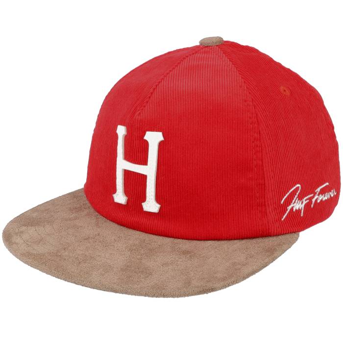 ハフ Huf 【 Corduroy Classic H 5 Panel Red Strapback Men Red 】 コール天 古典派音楽 Red 赤・赤いこと メンズ Red 赤・赤いこと