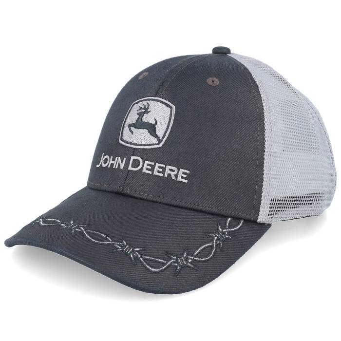 John Deere 【 Oilskin Look With Mesh Back Grey/Black Trucker Men Black 】 トラッカー メンズ 黒色 ブラック|スニケス