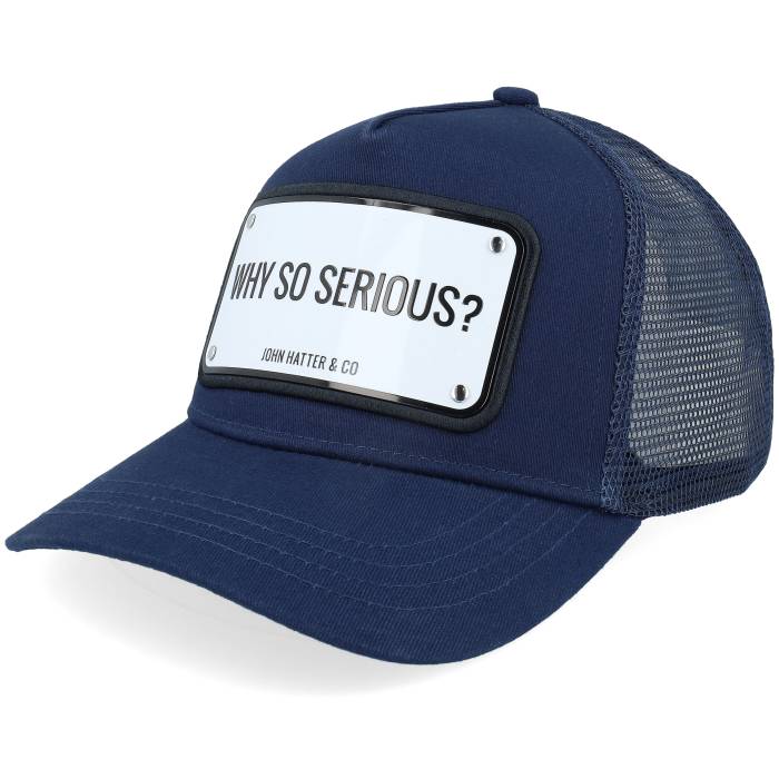 John Hatter & Co 【 Why So Serious? Aluminium Plate Navy Blue A-Frame Trucker Men Blue 】 紺色 ネイビー 青色 ブルー トラッカー メンズ 青色 ブルー|スニケス