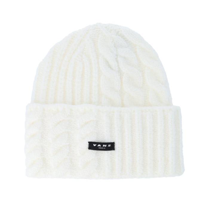 【★百貨店SALE★6/11夜夜中2時迄】ヴァンズ Vans 【 Revelle Beanie Mountain Ess Marshmallow Cuff Women White 】 旗がしら かぶり笠 レディース 白いこと 白いこと