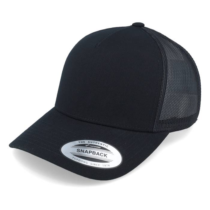 ユーポン Yupoong 【 Retro Black A-Frame Trucker Men Black 】 レトロ 黒色 ブラック トラッカー メンズ 黒色 ブラック