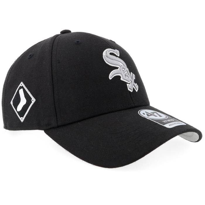 フォーティーセブンブランド 47 Brand 【 Chicago White Sox Mlb Sure Shot 47 Mvp Cws Black Adjustable Men Black 】 シカゴ 白色 ホワイト 黒色 ブラック メンズ 黒色 ブラック|スニケス