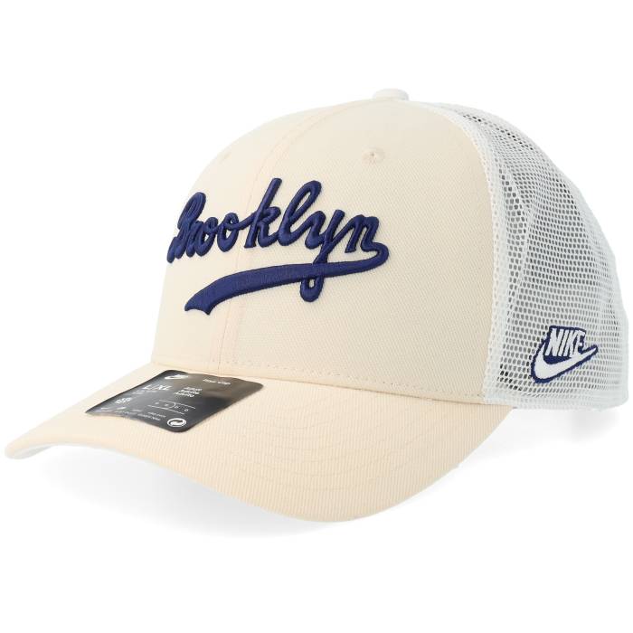 Nike Mlb 【 Los Angeles Dodgers Dri-Fit Rise Nature/White/White Trucker Men Beige 】 ドジャース 素っ気ない相応う ライズ トラッカー メンズ ベージュ