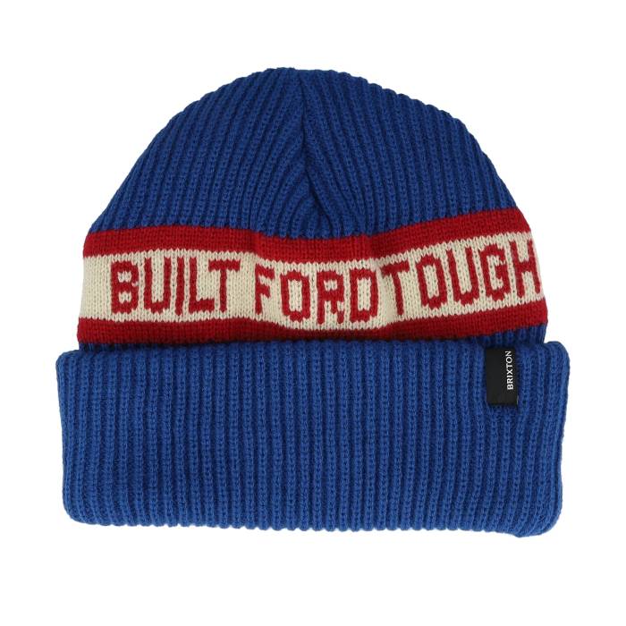 ブリクス英トン Brixton 【 Ford Built Tough Beanie Ford Blue Cuff Men Blue 】 旗がしら かぶり笠 青味 青み メンズ 青味 青み