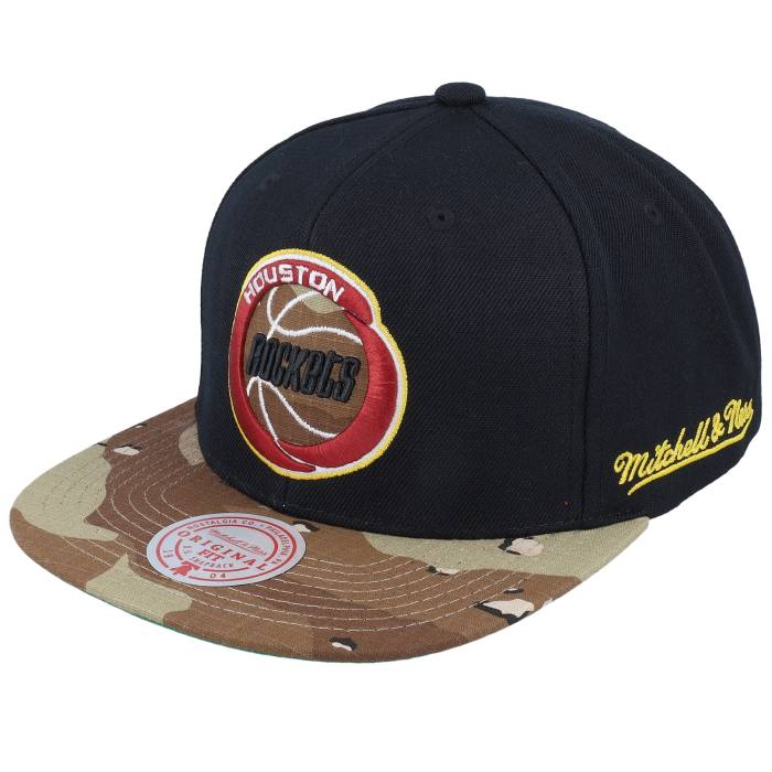 ミッチェル&ネス Mitchell & Ness 【 Houston Rockets Choco Camo Hwc Black Snapback Men Black 】 ヒューストン ロケッツ カモ柄 黒色 ブラック Snapback スナップバック バッグ メンズ 黒色 ブラック|スニケス