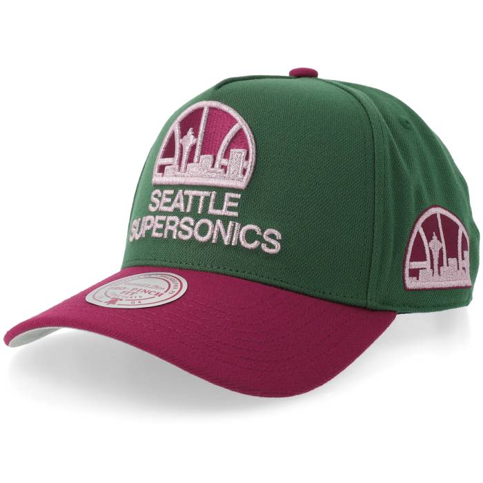 ミッチェル&ネス Mitchell & Ness 【 Seattle Supersonics Hwc Rose Gold Pro Green/Burgundy A-Frame Adjustable Men Green 】 シアトル Rose ローズ ゴールド プロ メンズ green 緑・グリーン