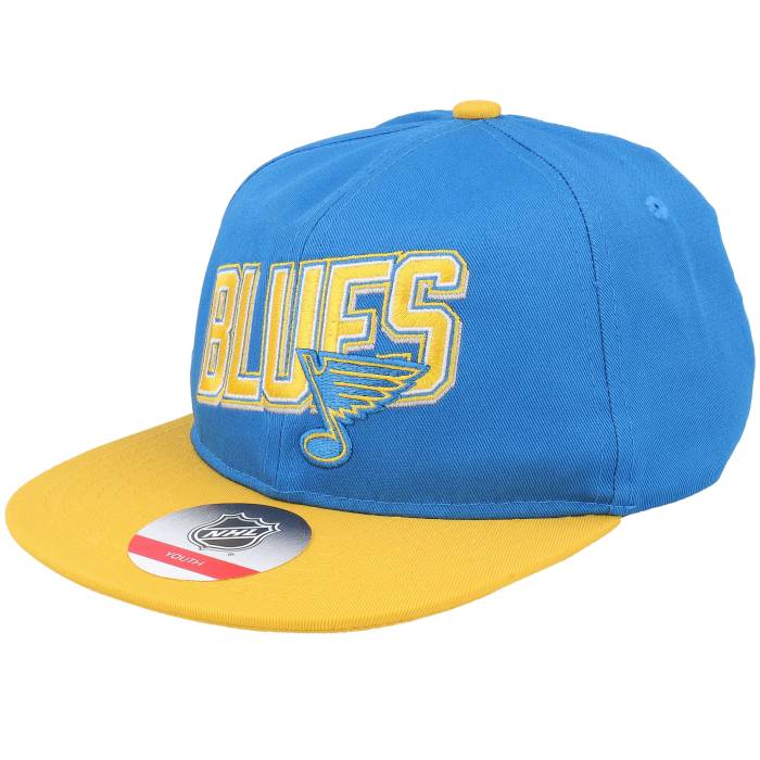 【★百貨店SALE★6/11真夜中2時迄】アウタースタッフ Outerstuff 【 Kids St. Louis Blues Nhl Blue/Yellow Snapback Kids Blue 】 ブルース Snapback スナップバック 御徒面子 お坊っちゃん キッズ 青碧 青碧