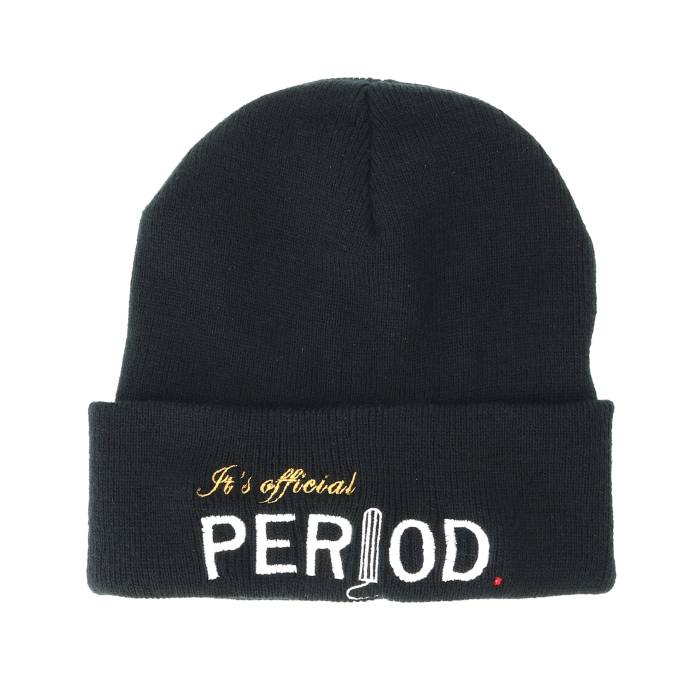 Period 【 Official Black Beanie Men Black 】 黒色 ブラック キャップ 帽子 メンズ 黒色 ブラック
