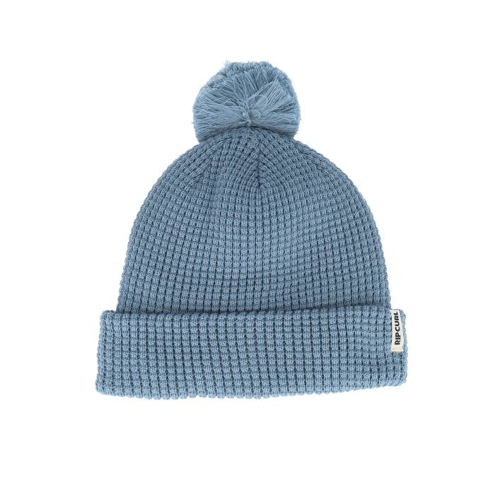【★百貨店SALE★6/11十二時2時迄】下唇長い巻き毛 Rip Curl 【 Anoeta Reg Beanie Dusty Blue Pom Women Blue 】 旗がしら かぶり笠 青み 青色 レディース 青み 青色