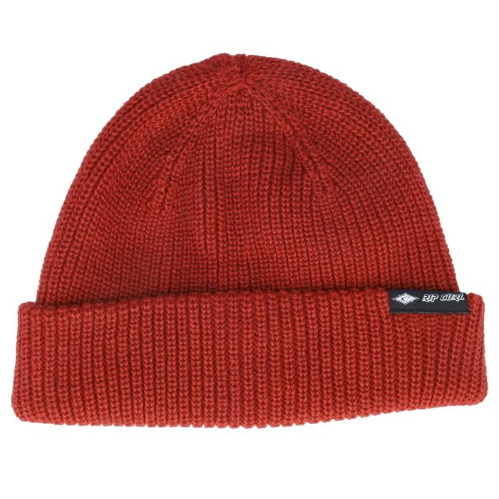 リップカール Rip Curl 【 Fade Out Icon Shallow Beanie Burnt Red Cuff Men Red 】 アイコン キャップ 帽子 Red 赤・レッド メンズ Red 赤・レッド|スニケス