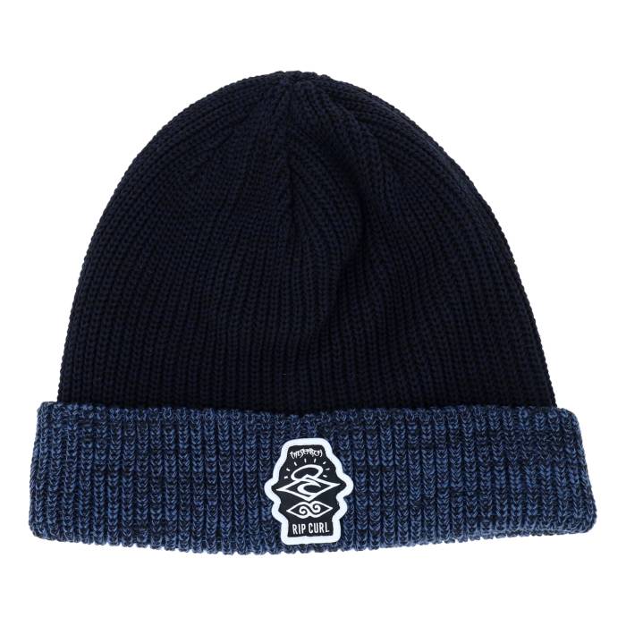 リップカール Rip Curl 【 Icons Reg Beanie Black/Navy Cuff Men Black 】 キャップ 帽子 メンズ 黒色 ブラック｜スニケス