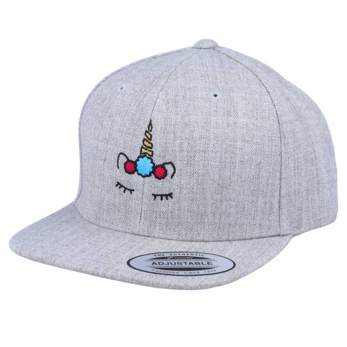 【★百貨店SALE★6/11真夜中2時迄】Unicorns 【 Kids Unicorn Flower Heather Grey Snapback Kids Grey 】 heather ギョリュウモドキ 薄墨色 薄墨色 Snapback スナップバック 御徒面子 お坊っちゃん キッズ 薄墨色 薄墨色