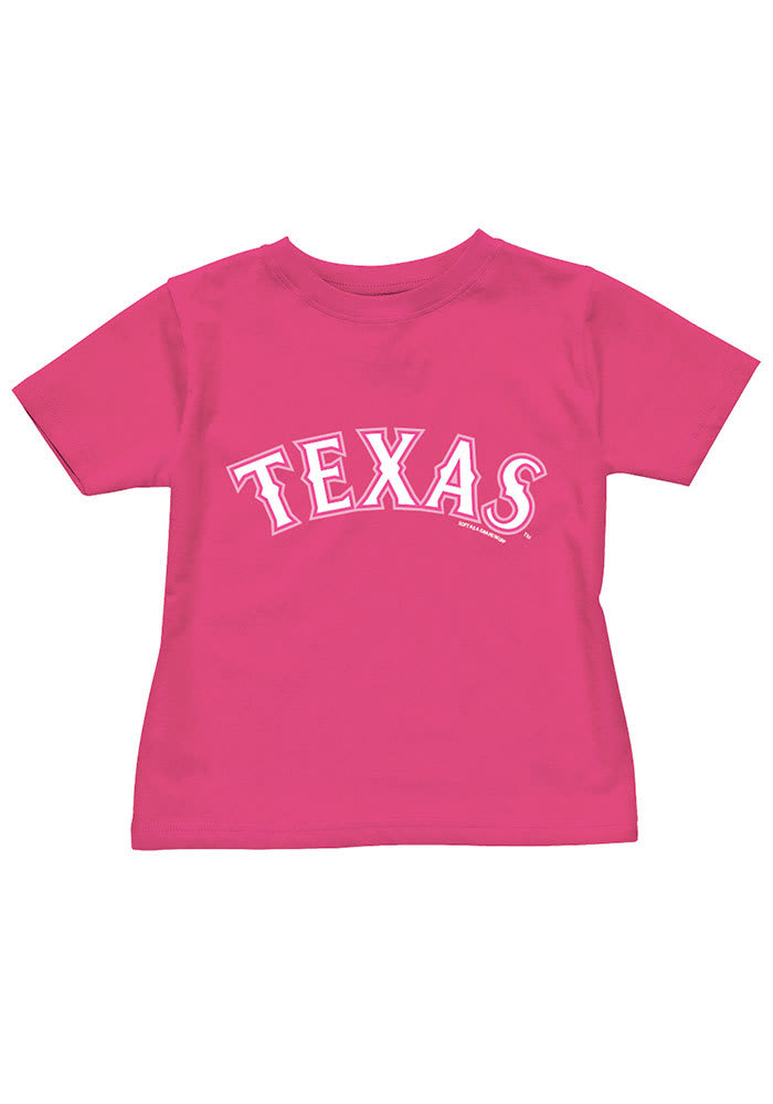 国内外の人気！ テキサス レンジャース ピンク スリーブ Tシャツ レンジャーズ 半袖 ジュニア キッズ californiabonsai.com
