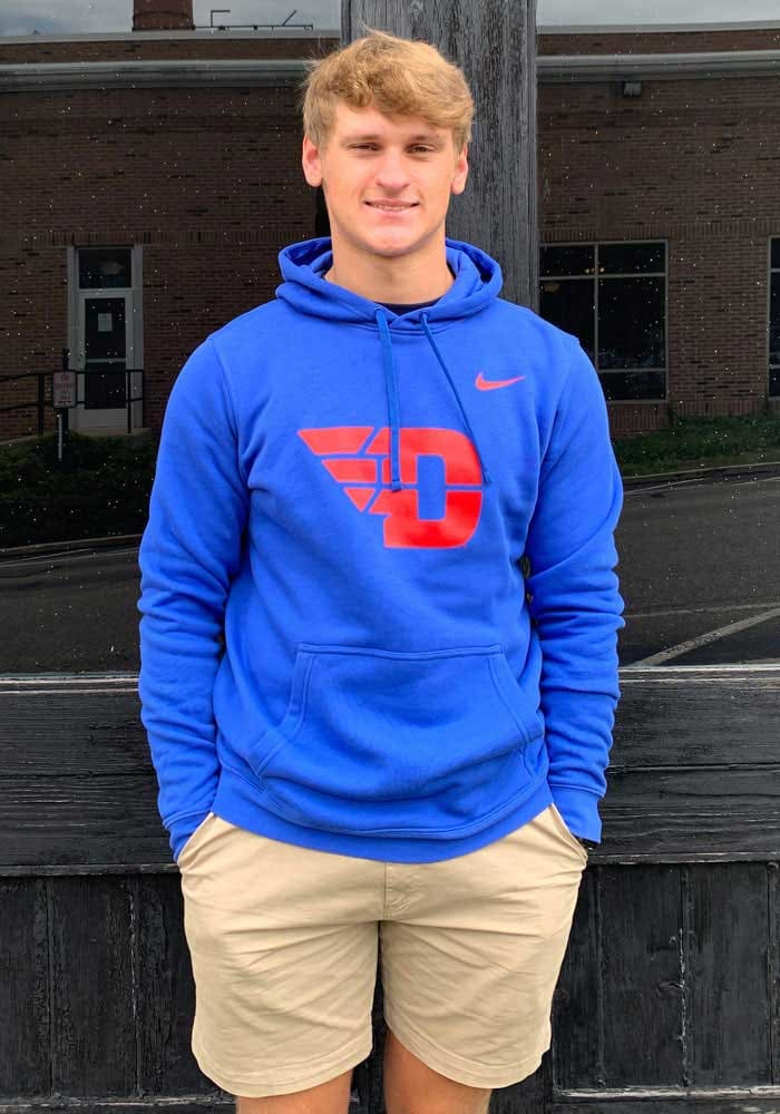 ナイキ デイトン フライヤーズ メンズ 青色 ブルー クラブ フリース スリーブ フーディー パーカー 長袖 【 SLEEVE NIKE DAYTON FLYERS MENS BLUE CLUB FLEECE HOODIE 】