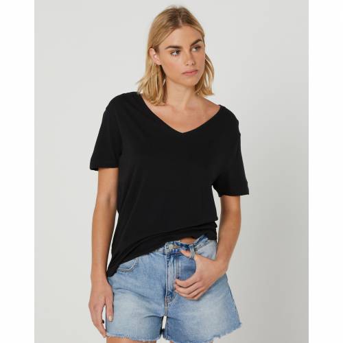 Tシャツ 黒色 ブラック レディース