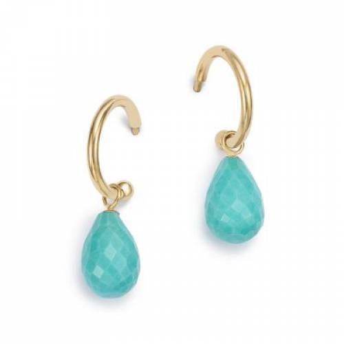 フープ イヤリング 黄色 イエロー ゴールド 青色 ブルー Bloomingdale S 100 ユニセックス Yellow Turquoise Briolette Hoop Drop Earrings In 14k Gold Exclusive Blue Agoranotizia It