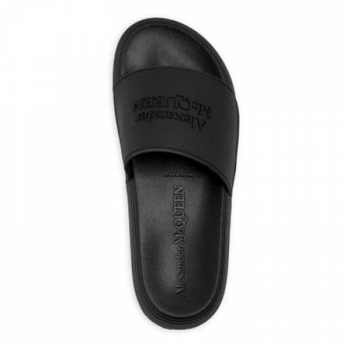 アレキサンダーマックイーン レディース ロゴ サンダル 黒いこと ネグロイド Women S Alexander Mcqueen Logo Slide Sandals Black Musiciantuts Com