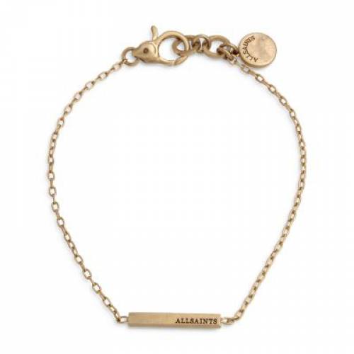 オールセインツ ロゴ ブレスレット ゴールド ユニセックス Allsaints Logo Bar Chain Bracelet Gold Agoranotizia It