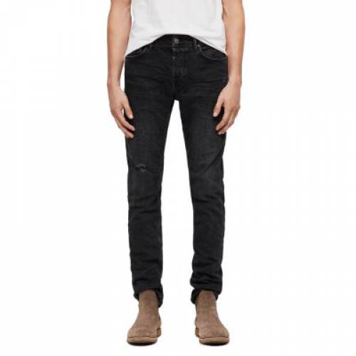 オールセインツ スリム ジーンズ 黒色 ブラック デニムジーンズ メンズ Slim Allsaints Rex Straight In Washed Black Maf Gov Ws