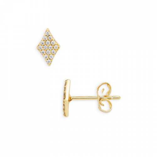 アルジェントヴィーヴォ ダイヤモンド イヤリング ゴールド Pav Eacute ユニセックス Argento Vivo Diamond Shape Stud Earrings Gold Fitzfishponds Com