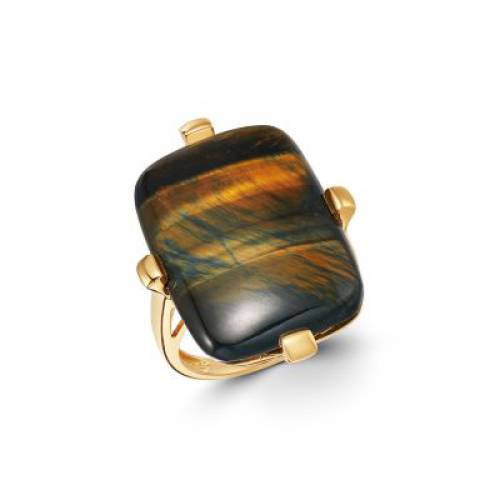 青色 ブルー 黄色 イエロー ゴールド 茶色 ブラウン Bloomingdale S 100 ユニセックス Yellow Blue Tiger Eye Statement Ring In 14k Gold Exclusive Brown Maf Gov Ws