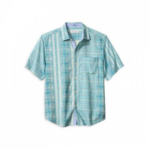 トミーバハマ 町筋 ブルース メンズ Street Tommy Bahama Bay Blues Silk Camp Shirt Tropical Turquoise Musiciantuts Com