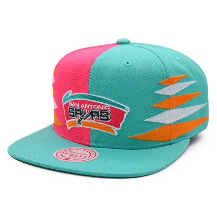 ミッチェル&ネス Mitchell & Ness 【 San Antonio Spurs Diamond Cut Snapback Hwc Hat Mens Teal/Pink 】 スパーズ ダイヤモンド Snapback スナップバック バッグ メンズ pink ピンク|スニケス