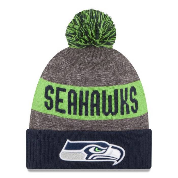 ニューエラ New Era 【 Seattle Seahawks 2016 Nfl On-Field Sport Knit Cuffed Pom Hat Mens 】 シアトル シーホークス NFL ニット メンズ