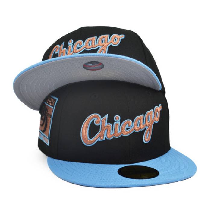 ニューエラ New Era 【 Chicago White Sox 95 Years Exclusive 59Fifty Fitted Hat Mens Black/Sky 】 シカゴ 白色 ホワイト メンズ 黒色 ブラック スカイ｜スニケス