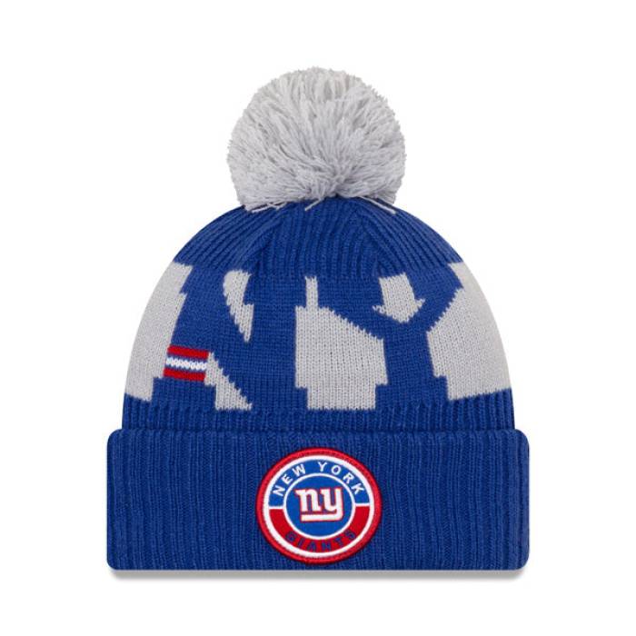 ニューエラ New Era 【 New York Giants 2020 Nfl Sideline Official Sport Pom Cuffed Knit Hat Mens 】 ジャイアンツ NFL サイドライン ニット メンズ